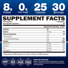 duwhot whey protein gummies closeup lemon highlights chewy texture and flavor.