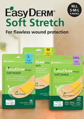 DWEasyDerm soft stretch bandage on hand close-up with secure hold.