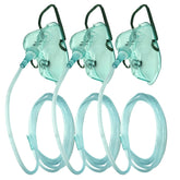 DWCHECK adult XL oxygen mask in green with soft PVC for comfortable wear.
