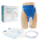 DWCHECK wearable urine collection bag shown with discreet daytime use and comfort