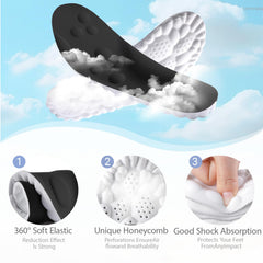 DWTWLE 4D Cloud insoles honeycomb breathable design reduces heat.