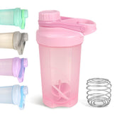 D.Y.A 16oz pink shaker bottle with leak-proof lid for gym use.