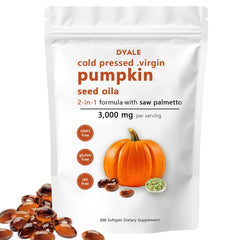 DYALE pumpkin seed oil softgels bottle, premium cold-pressed formula for daily wellness.