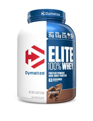 Dymatize Elite 100% Whey Protein Powder tub—packaging for quick post-workout protein