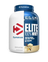Dymatize Elite Whey Vanilla powder tub for fast post-workout protein