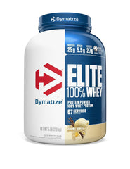 Dymatize Elite Whey Vanilla powder tub for fast post-workout protein