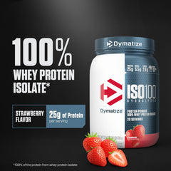 Dymatize ISO100 Strawberry serving scoop highlights convenient daily protein portion