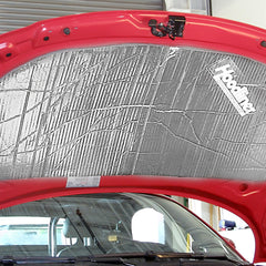Dynamat Hoodliner self-adhesive backing enables easy installation and lasting adhesion.