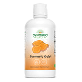 Dynamic Health Turmeric Gold bottle pour shows convenient daily turmeric intake for joints