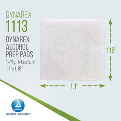 Dynarex 70% isopropyl alcohol saturation for rapid skin cleansing