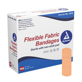 Dynarex adhesive fabric bandage 1x3 inches in sterile box for everyday wound protection.
