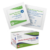 Dynarex alcohol prep pads box of 100 in sterile packaging for rapid skin antisepsis.