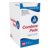 Dynarex Combine Pads sterile 5x9 pack front view for aseptic handling and high absorbency.