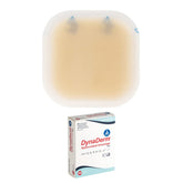 Dynarex DynaDerm hydrocolloid dressing applied to a wound for moist protection.