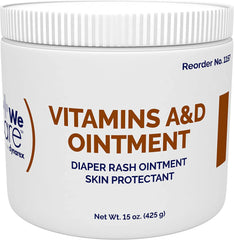Dynarex Vitamins A & D Ointment jar front showing moisturizing relief for dry skin.
