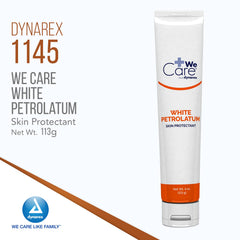 Dynarex White Petrolatum tube with flip-top cap for easy, controlled application.