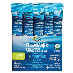 E3LIVE Blue Majik On-The-Go Singles package for a convenient greens boost on the go.