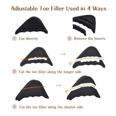 EACOZY toe fillers fit heels, boots, and sneakers for better control