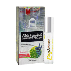 Eagle Brand Medicated Oil Aromatic Roll-On lavender and eucalyptus 12-pack for portable relaxation.