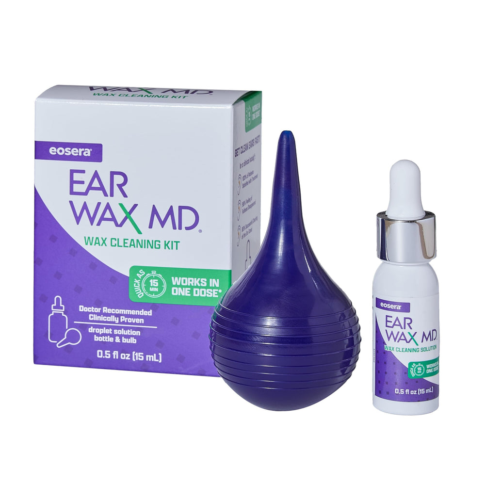 Ear Wax MD Cleaning Kit drops dissolving ear wax for quick relief.