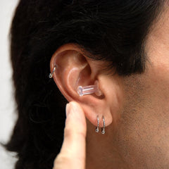Eargasm Aviation earplugs in-ear fit during takeoff for comfort.