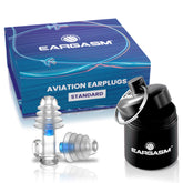Eargasm Aviation earplugs packaging on the go for travel convenience.