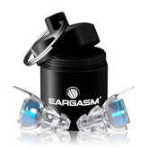 Eargasm blue-filter earplugs at a concert for clear sound at safer volumes