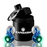 Eargasm Earlights LED earplugs in use, delivering clear sound with levelled loudness