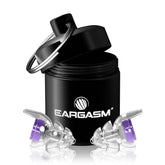 Eargasm Smaller Ears Hyperviolet earplugs pack for portable hearing protection at events.