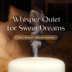 Ultrasonic diffuser by Earnest Living dispersing a cool mist in a quiet room.