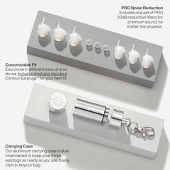 EarPeace Music Pro filter set included for adjustable sound protection