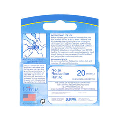 EarPlanes Original Adult earplugs worn during takeoff and landing ease ear pressure.