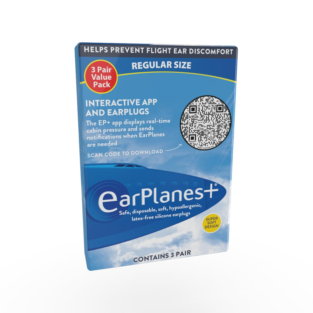 EarPlanes Super Soft ear plugs in travel packaging for smoother takeoffs