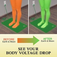 Earth and Moon grounding mat travel compact for on-the-go grounding during travel.