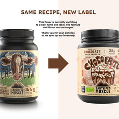 Earth Fed Muscle Shakeup shake in glass demonstrates versatile mixability and flavor