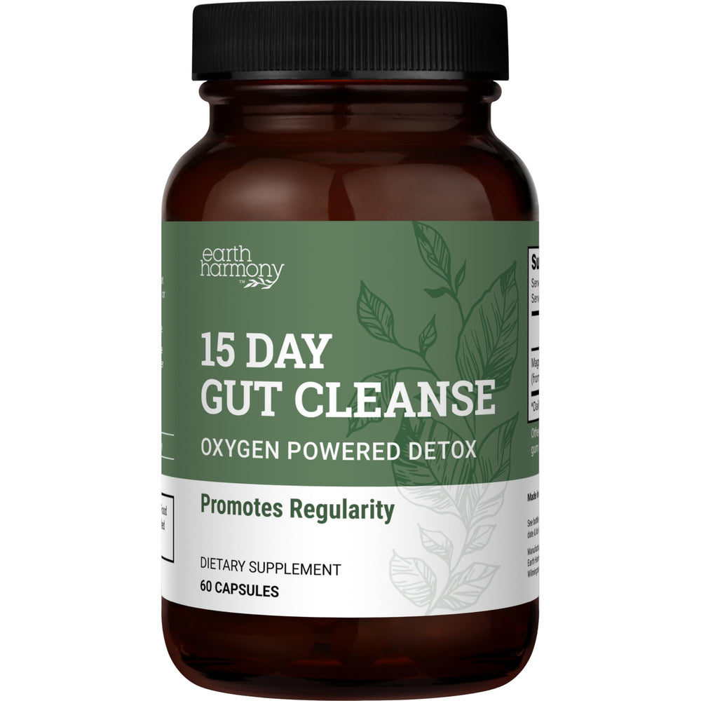 Earth Harmony Naturals 15 Day Gut Cleanse bottle with capsules supports daily wellness