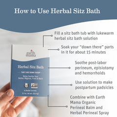 Earth Mama Organic Perineal Balm applied for swelling and irritation support.