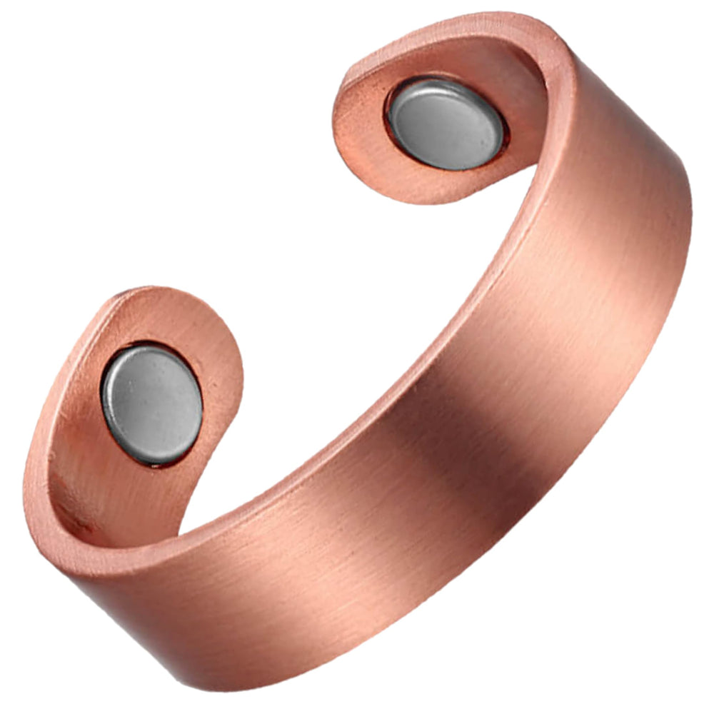 Earth Therapy, anillo cobre minimalista para uso diario y estilo neutro para hombres y mujeres.