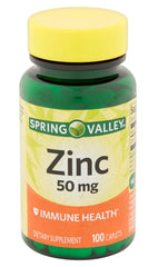 Earth&ME Spring Valley zinc tablet close-up on white background.