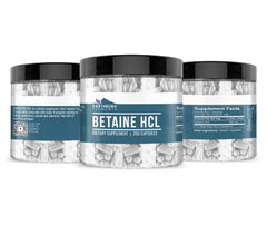 Earthborn Elements Betaine HCl in a reusable jar emphasizes a long-lasting supply.