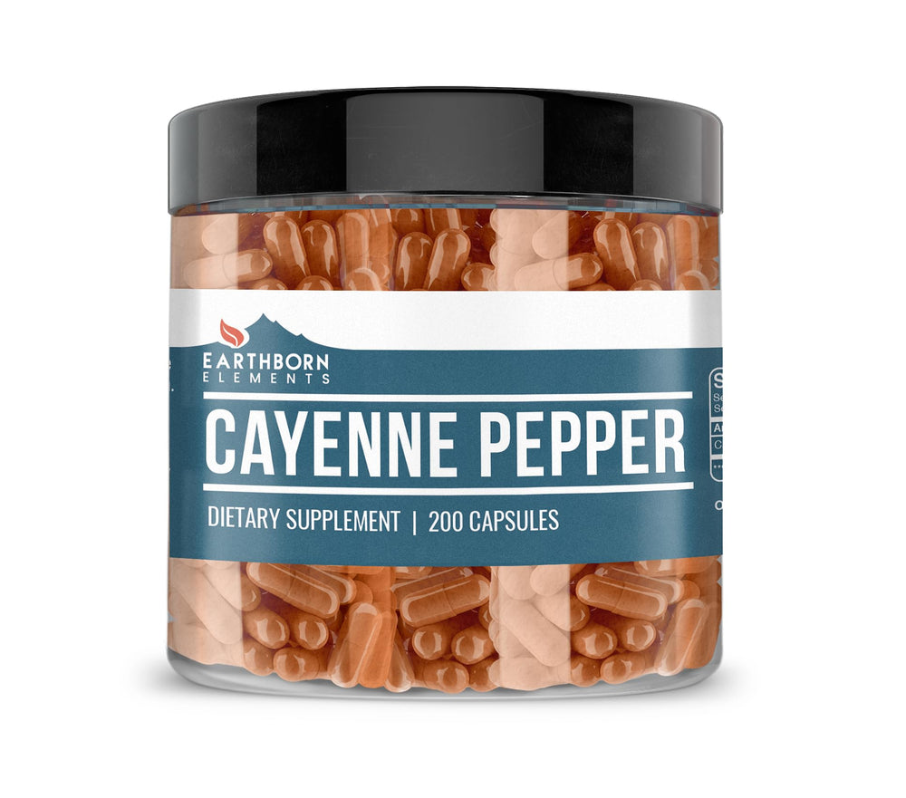 Earthborn Elements Cayenne Pepper capsules close-up for daily spice support
