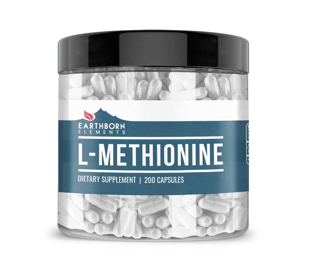 Earthborn Elements L-Methionine bottle front showing additive-free supplement