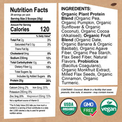 EarthChimp probiotics vegan protein powder chocolate tub adds gut-friendly nutrition