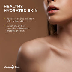 Earthly Body Edible Massage Oil highlights moisturizing ingredients like hemp seed and almond oils.
