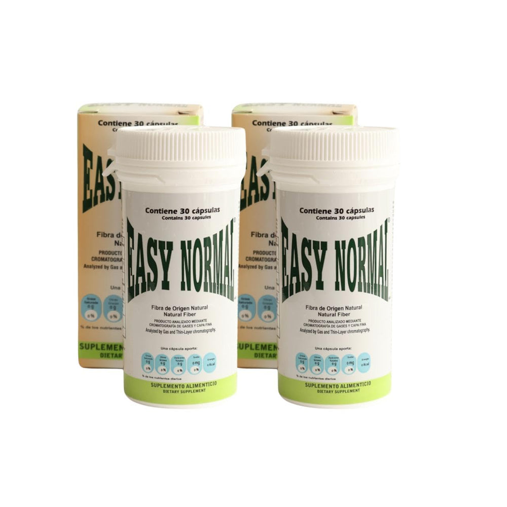 Easy Normal bottle front with 60 natural fiber capsules for daily digestive support.