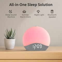 EasyERA Sunrise Alarm Clock backlit buttons for easy night adjustments.