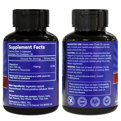 EAZGOO magnesium L-Threonine capsules on a table indicating a convenient 30-day daily routine.