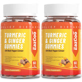 EAZGOO turmeric gummies packaging highlights orange flavor and convenient chewable format.