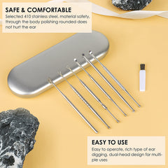 ECKXCH six-ear-cleaning-tools array: versatile components for daily ear care.
