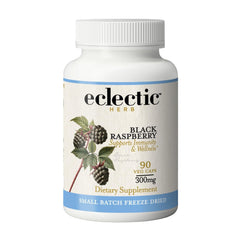 Eclectic Institute Eclectic Herb organic black raspberry capsules bottle for daily antioxidant support.